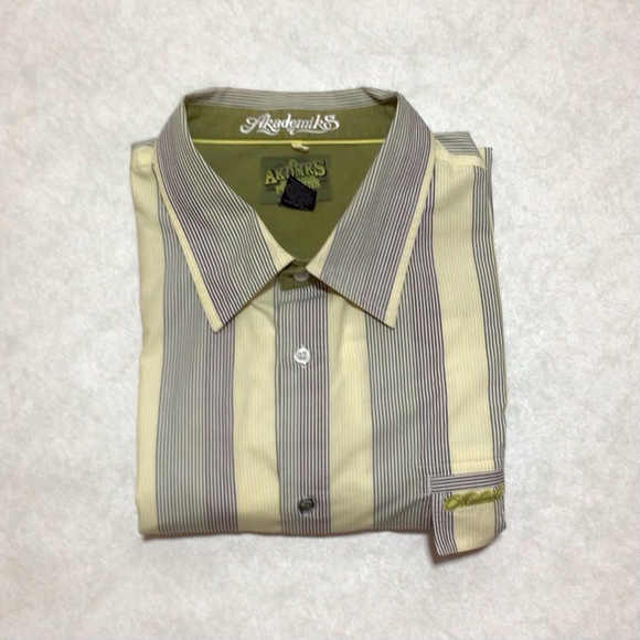 Akademiks Stripe Long Sleeve Button Down Shirt, Size 3XL - Picture 8 of 10